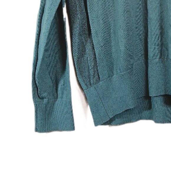 AG Green Label Cashmere Blend Sweater Mens M Green Stripe Golf Pullover New - Picture 3 of 6